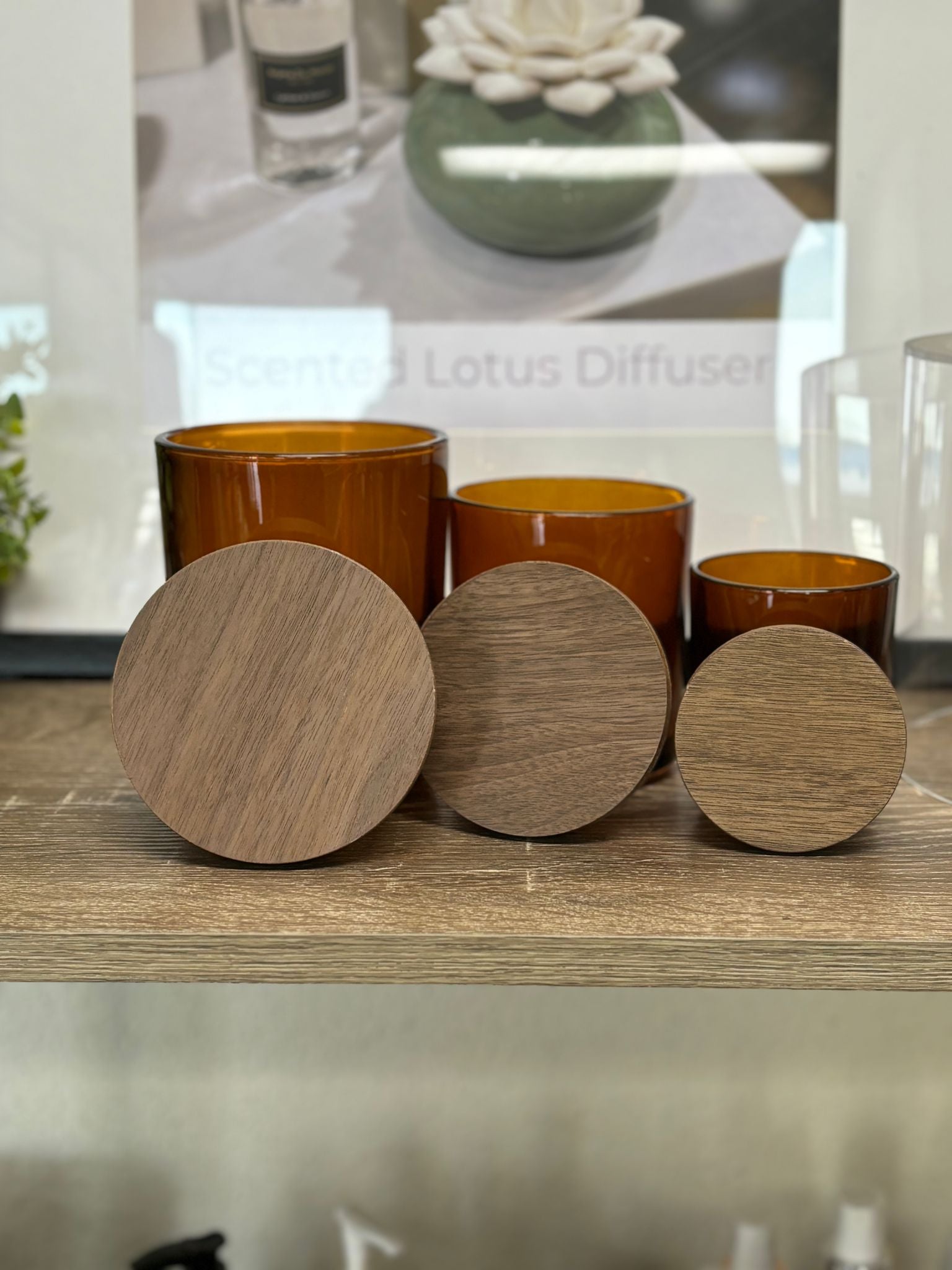 Dark Oak Wooden Lids - Large