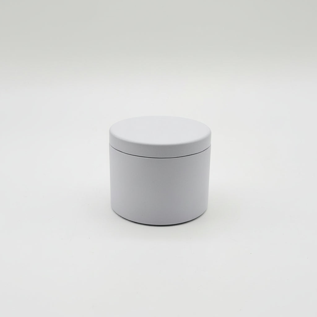 Candle Tin White 4oz with Flush Lid