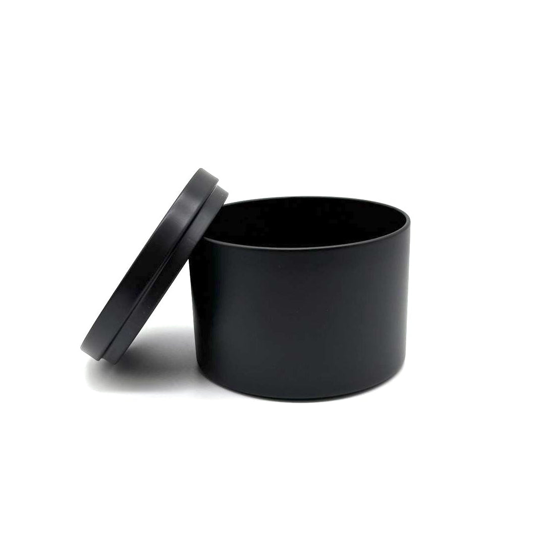 Candle Tin Black 8oz with Flush Lid