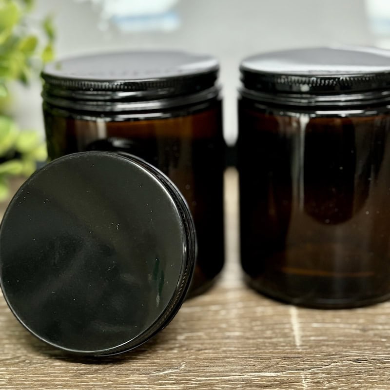 Apothecar Candle Jar 225g with Black Metal screw cap lid