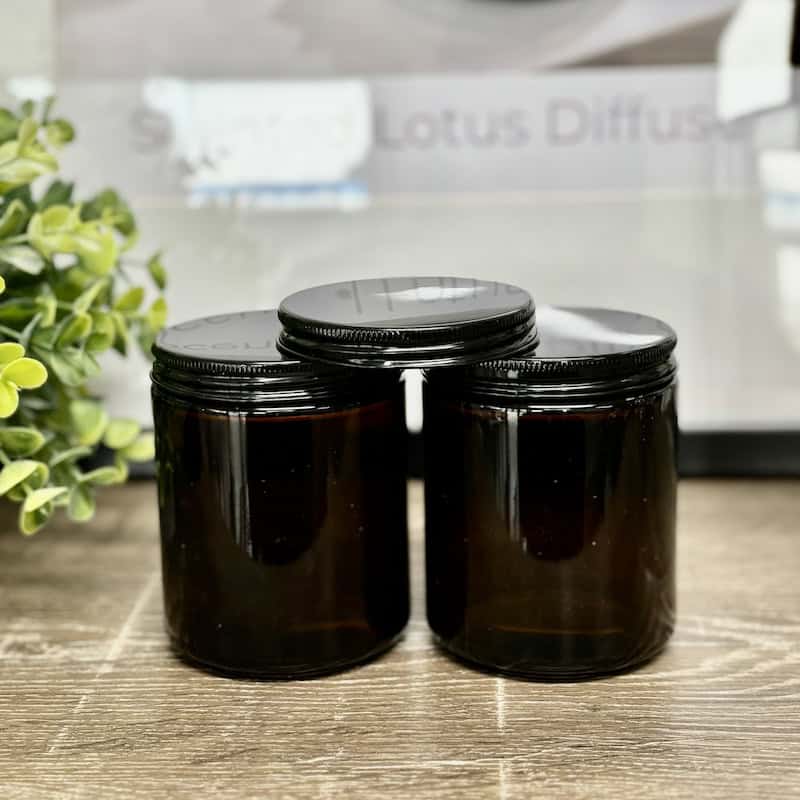 Apothecar Candle Jar 225g with Black Metal screw cap lid