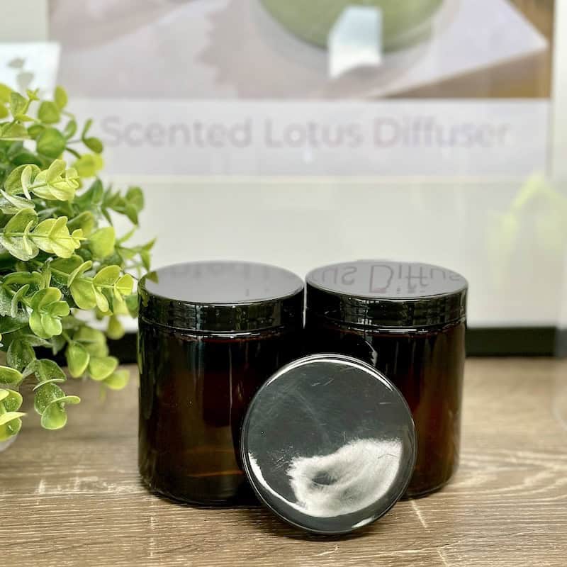 Apothecar Candle Jar 225g with Black Plastic screw cap lid
