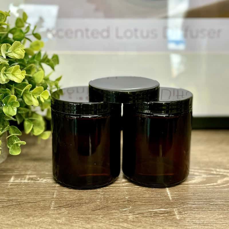 Apothecar Candle Jar 225g with Black Plastic screw cap lid