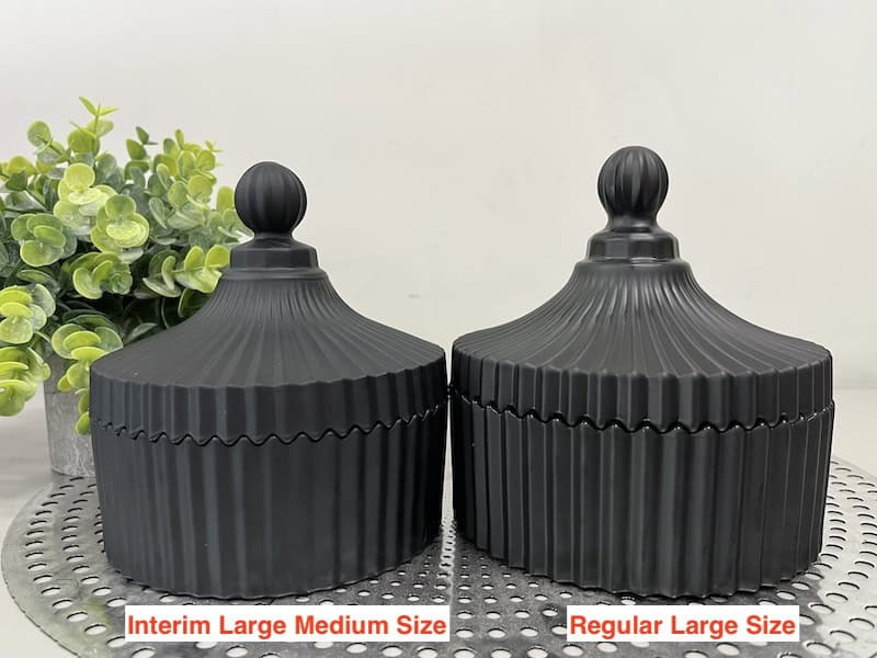 Matte Black Carousel Crystal Candle Jar