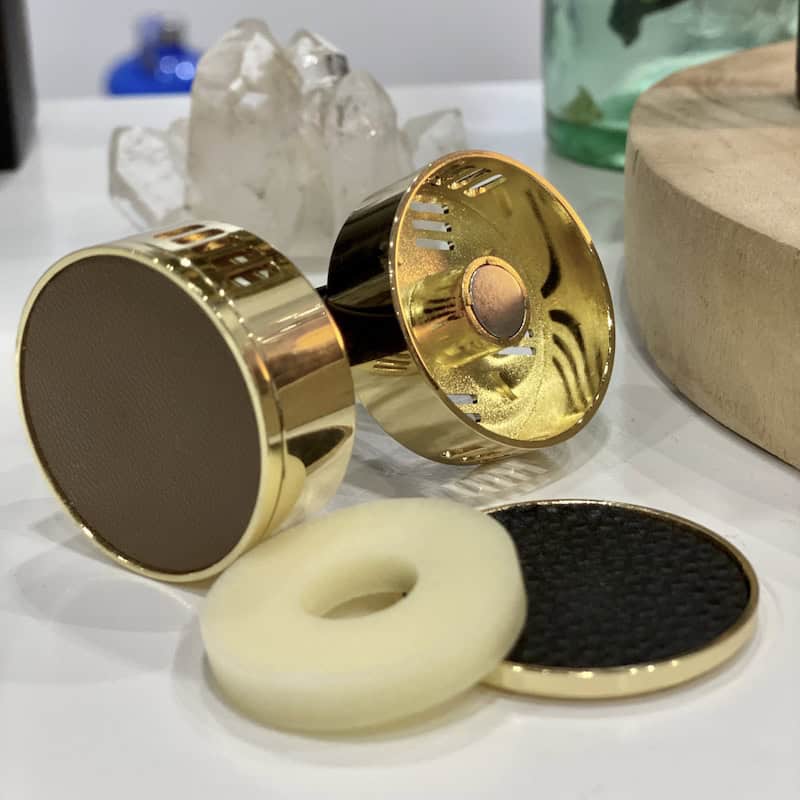 Car Diffuser - Metal Clip-On with Black Leather Insert No Scent