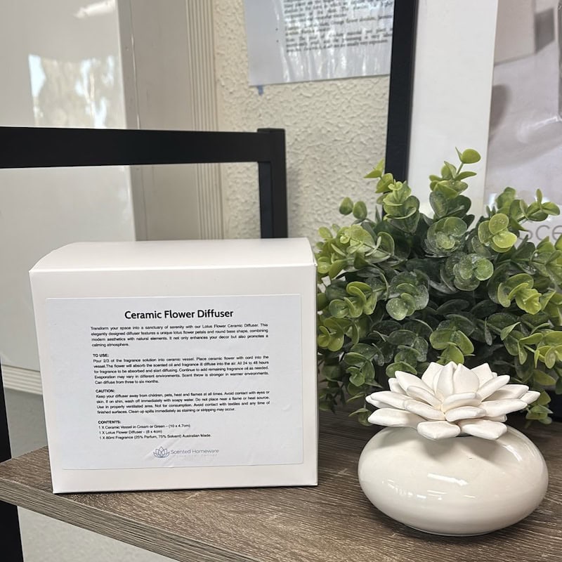 Lotus Flower with White Ceramic Base