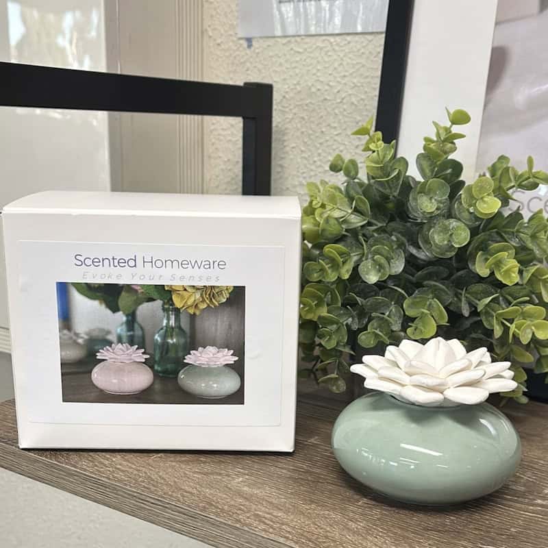 Lotus Flower with Green Ceramic Base