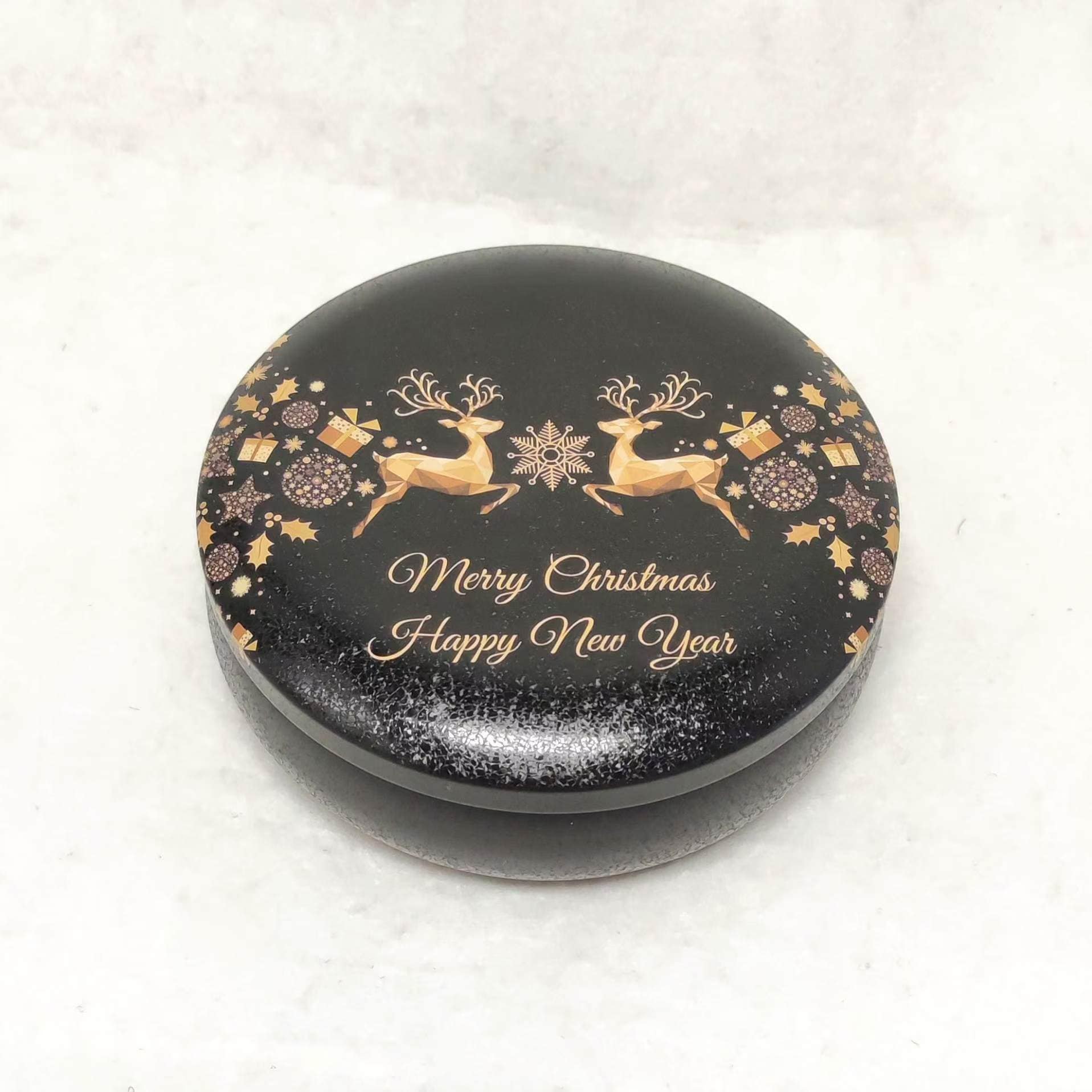 Decorative Tin - Embossed Reindeers Large