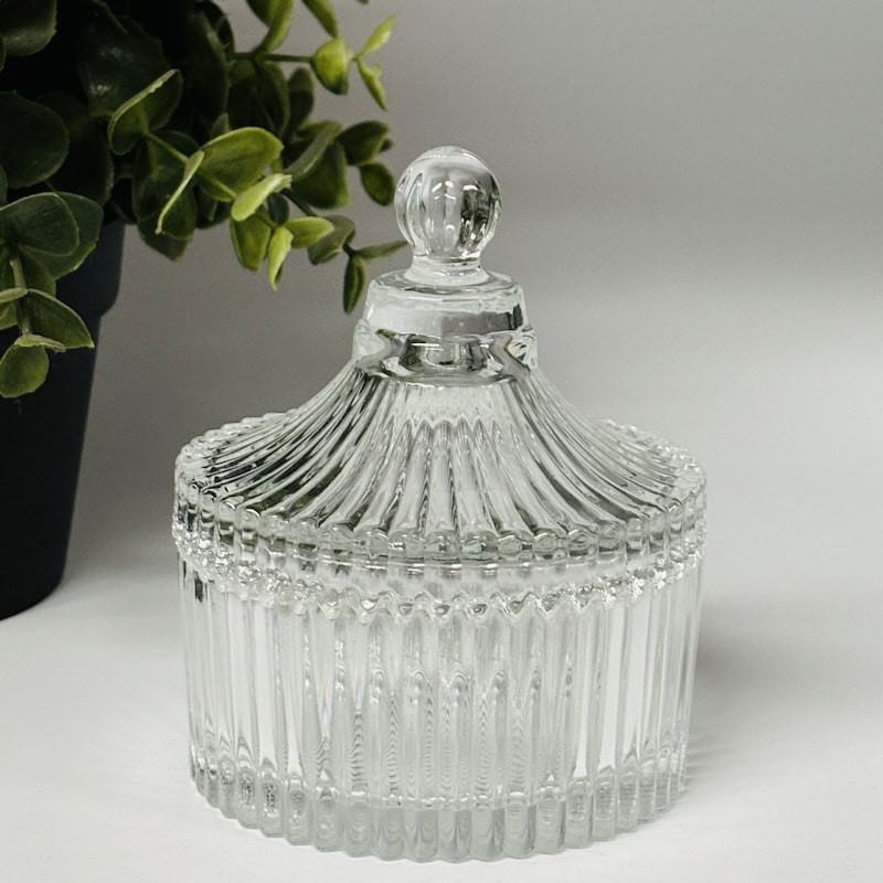 Clear Carousel Crystal Candle Jar