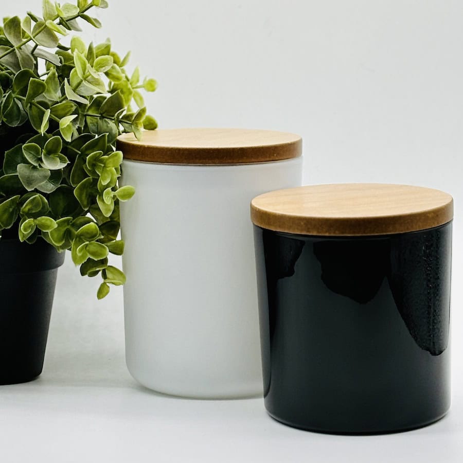 Tumbler Candle glass Jar with Wood Lid