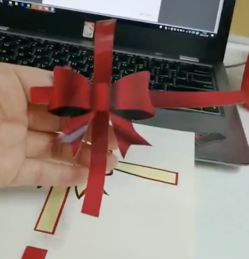 cross shape bow ribbon