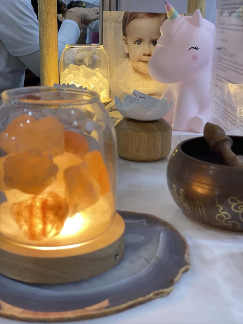 Scented Crystal Light Diffuser with Cordless USB Wooden Base - Himalayan Stones SPV