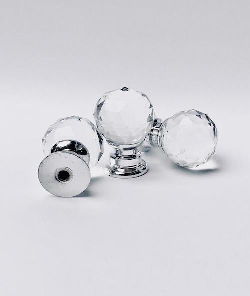 crystal knob silver copy