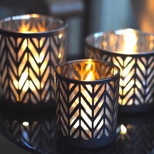 Park Lane Black Collection Glass Jar - Small