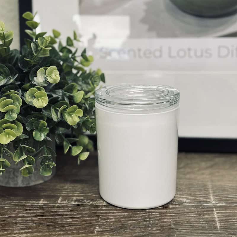 Glass Lid with our Medium White Tumbler