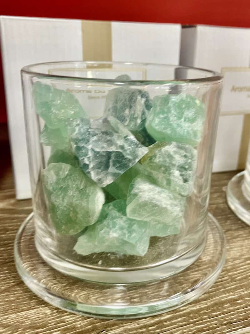 Scented Crystal Light Diffuser with Cordless USB Wooden Base - Green Fluorite LGL