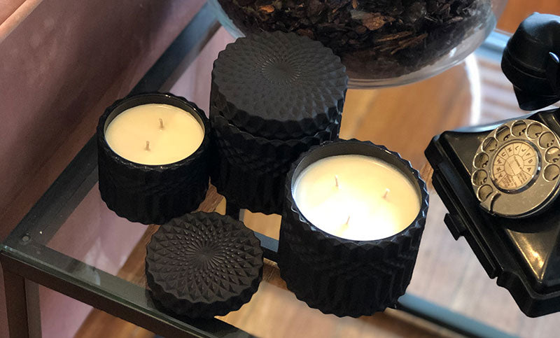 Mandala Glass Canister Large Matte Black