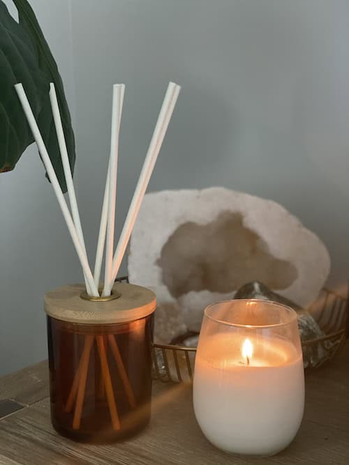 Bamboo Diffuser Lid Medium - Brass Ring