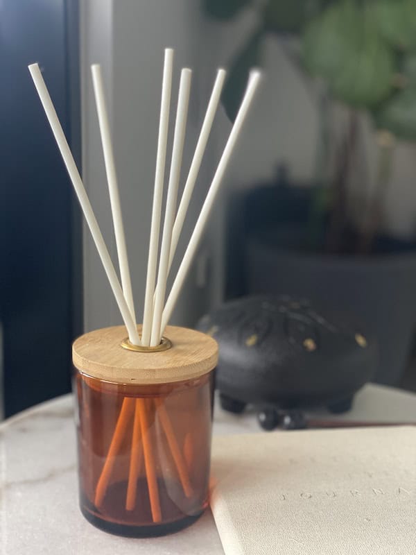 Bamboo Diffuser Lid Medium - Brass Ring