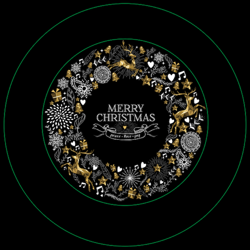 medium wreath black gold