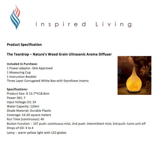 Ultrasonic Glass Diffuser Nature's Woodgrain