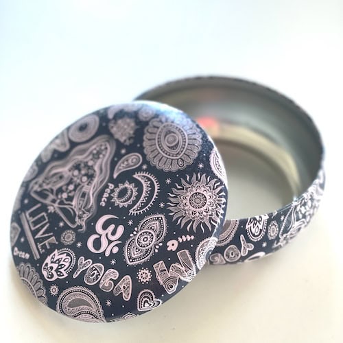 Decorative Tin - Embossed Peace Love Yoga Large