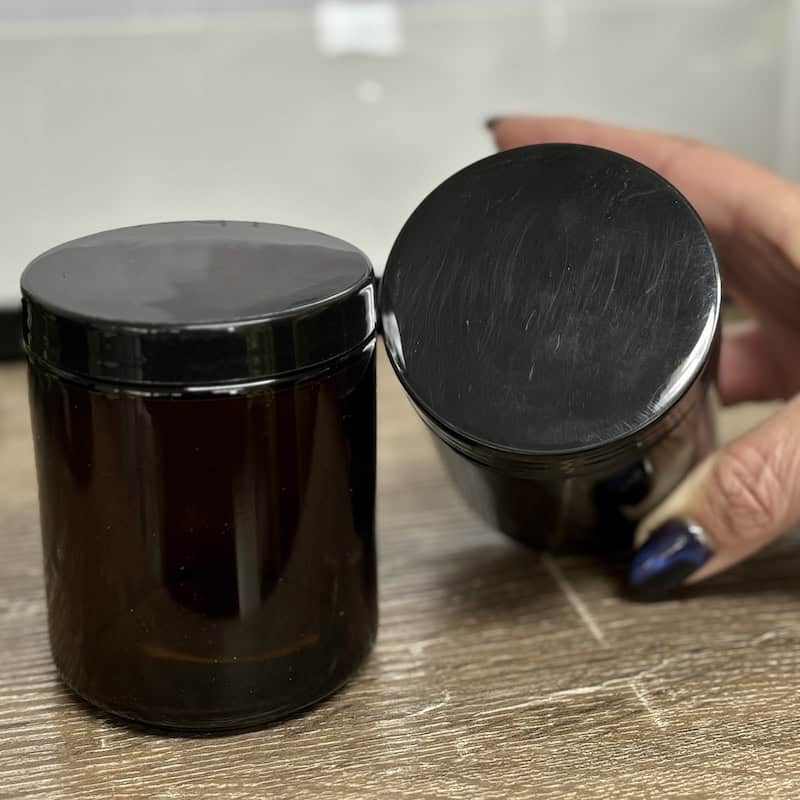 Apothecary Candle Jar 225g with Black Plastic screw cap lid