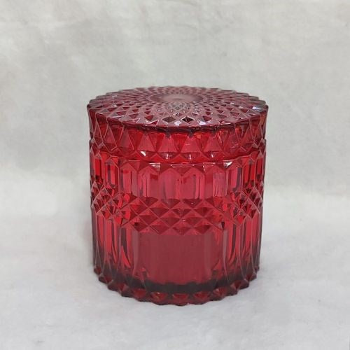 Mandala Glass Canister Large Red