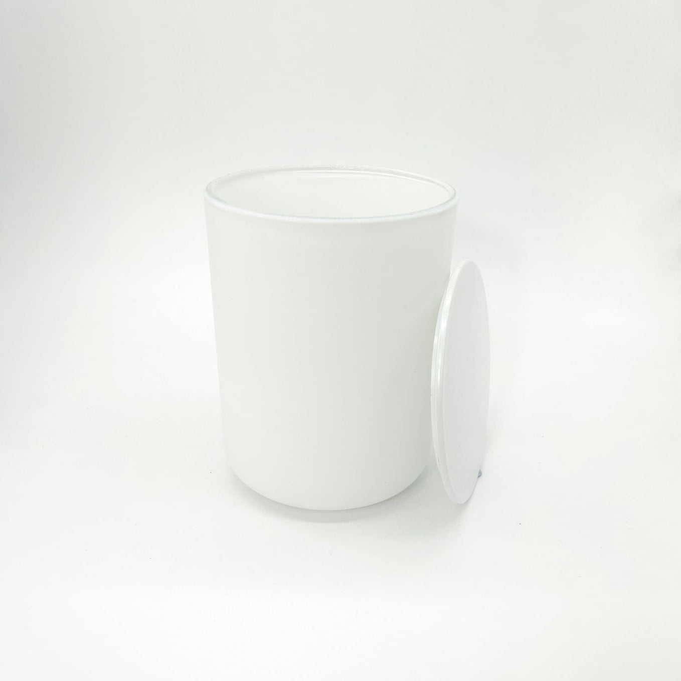 Large White Candle Glass Jar with Lid, Candle Supplies, Glassware Imports