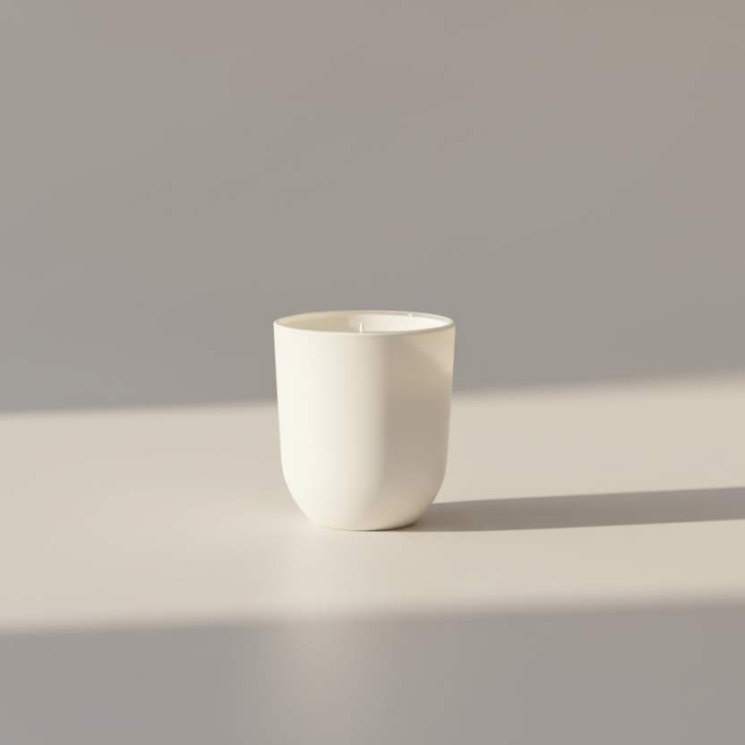 White candle jar