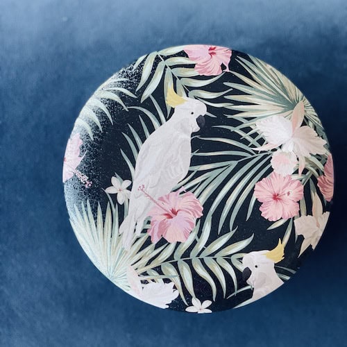 Decorative Tin - Embossed Tropical Parrot Large