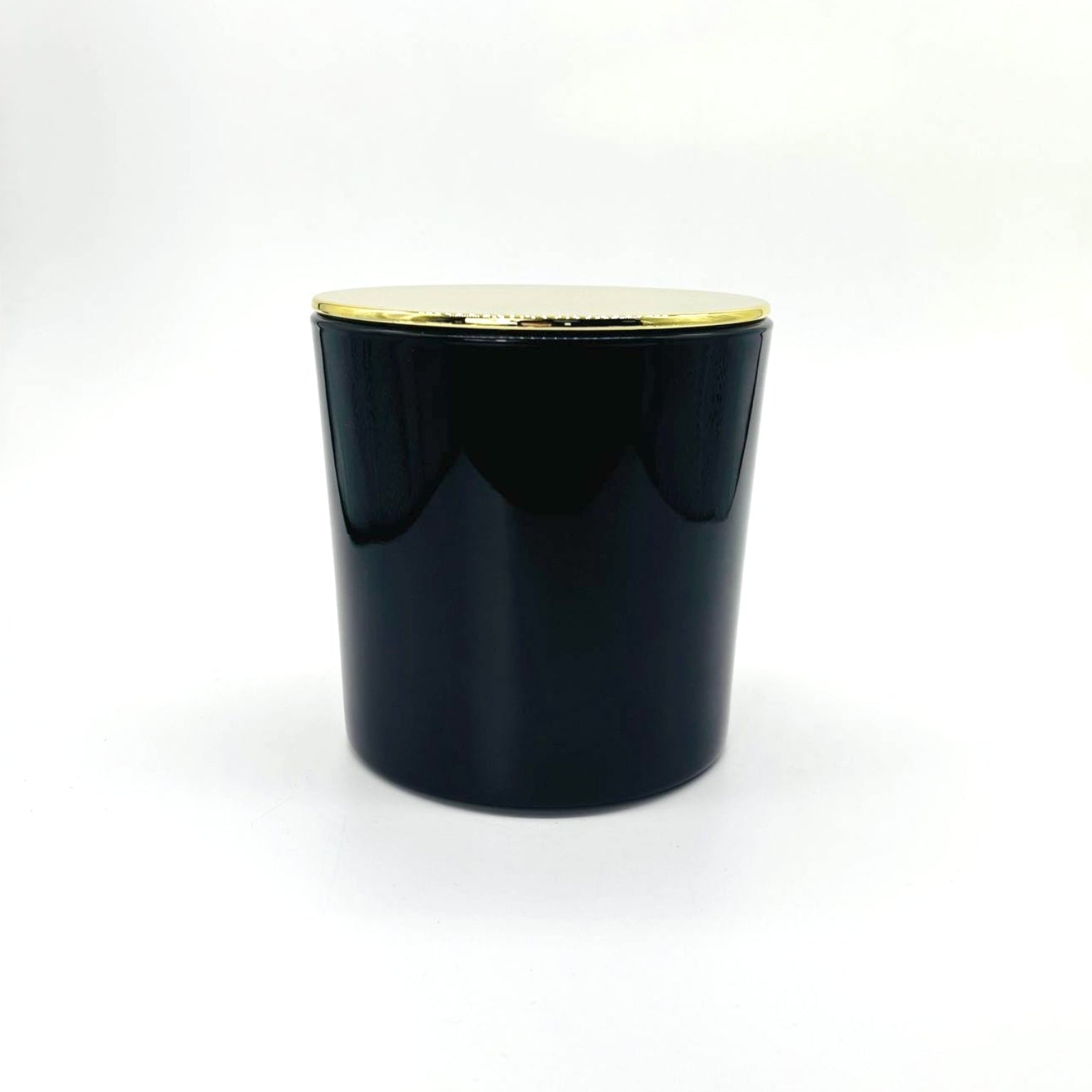 Large Tumbler Gloss Black Candle Glass Jar with Lid, Candle Supplies, Glassware Imports