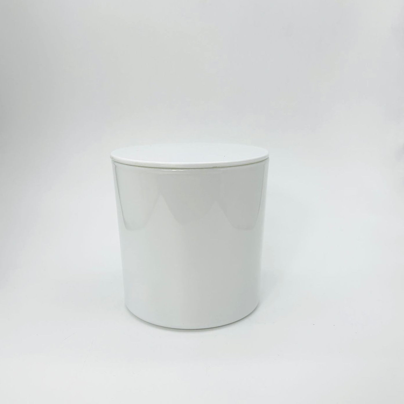 Large Tumbler White Candle Glass Jar with Lid, Candle Supplies, Glassware Imports