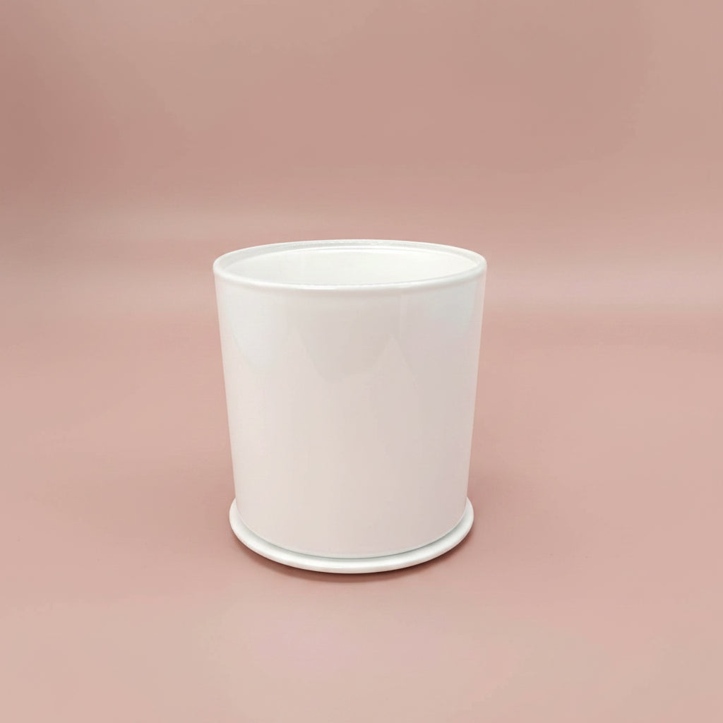 Large Tumbler White Candle Glass Jar with Lid, Candle Supplies, Glassware Imports