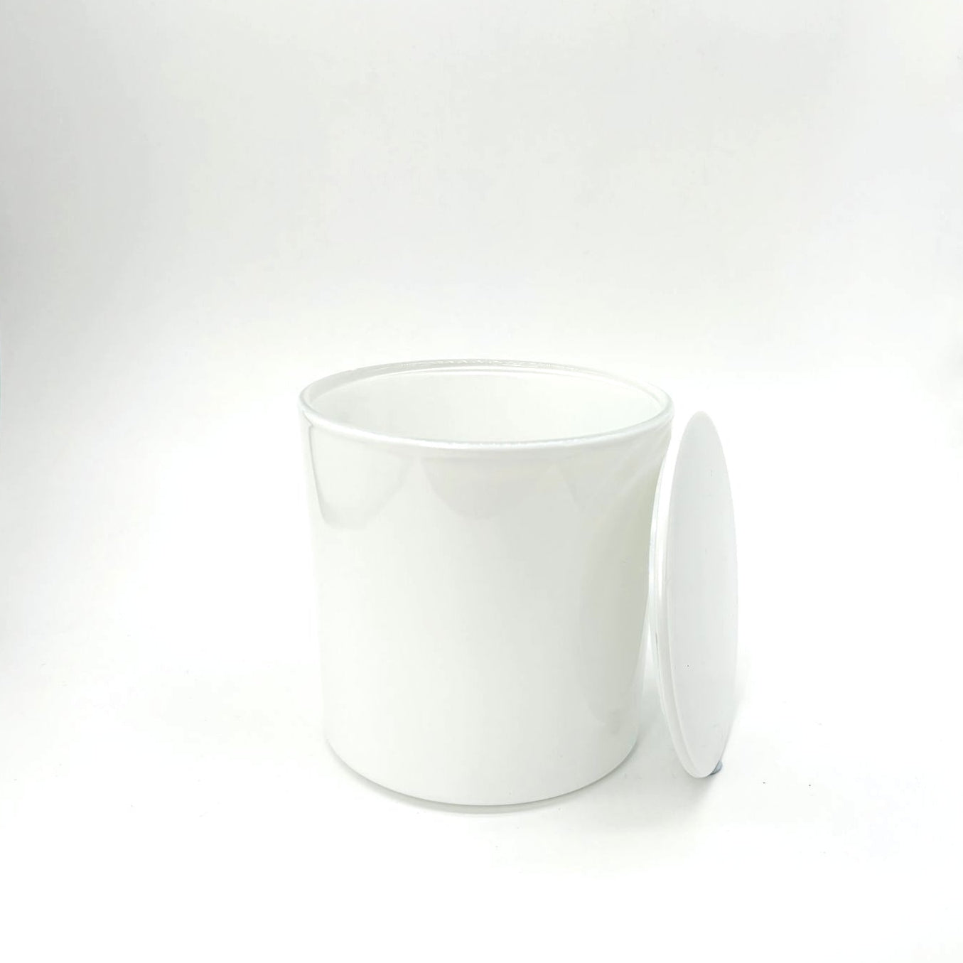 Large Tumbler White Candle Glass Jar with Lid, Candle Supplies, Glassware Imports