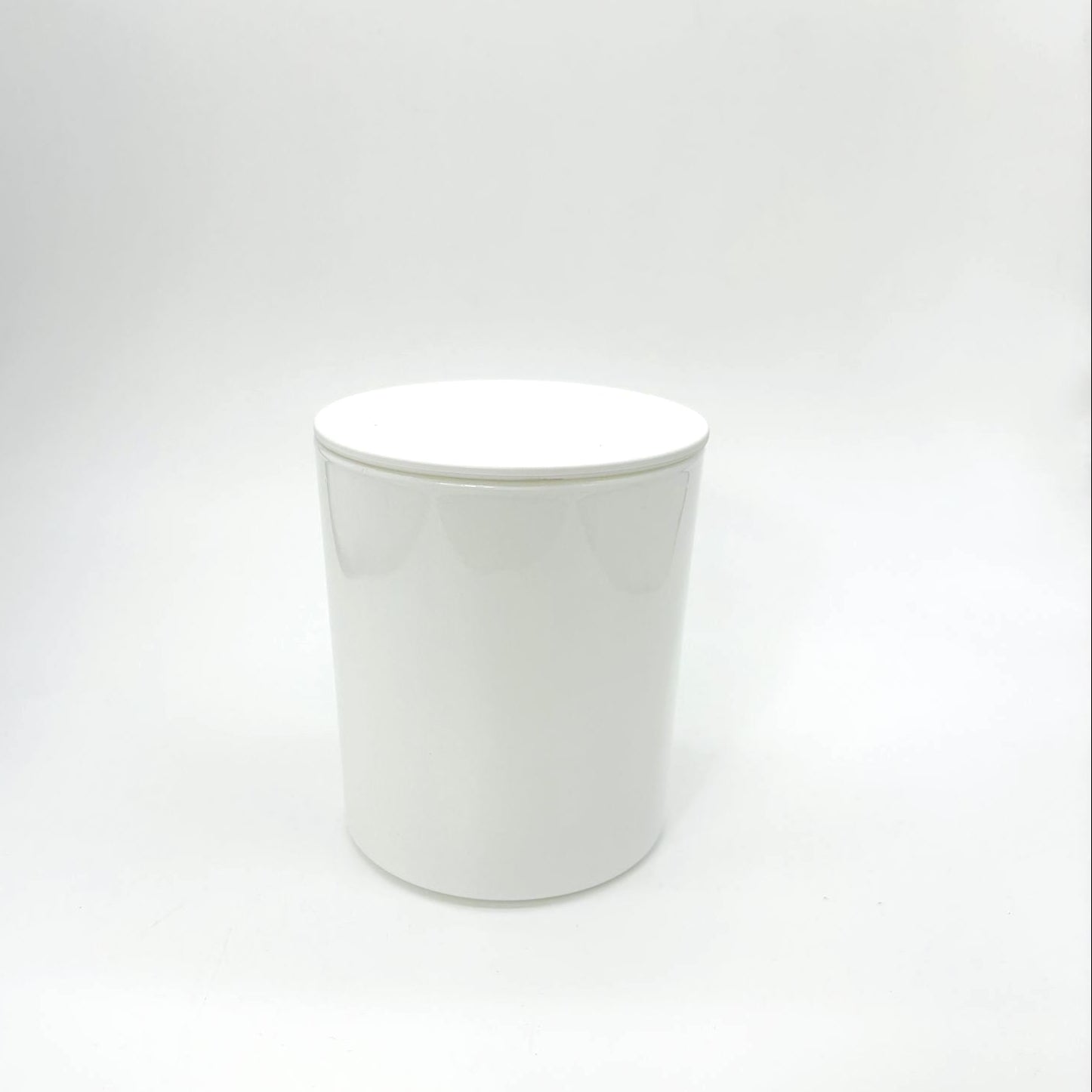 Medium Tumbler White Candle Glass Jar with Lid, Candle Supplies, Glassware Imports