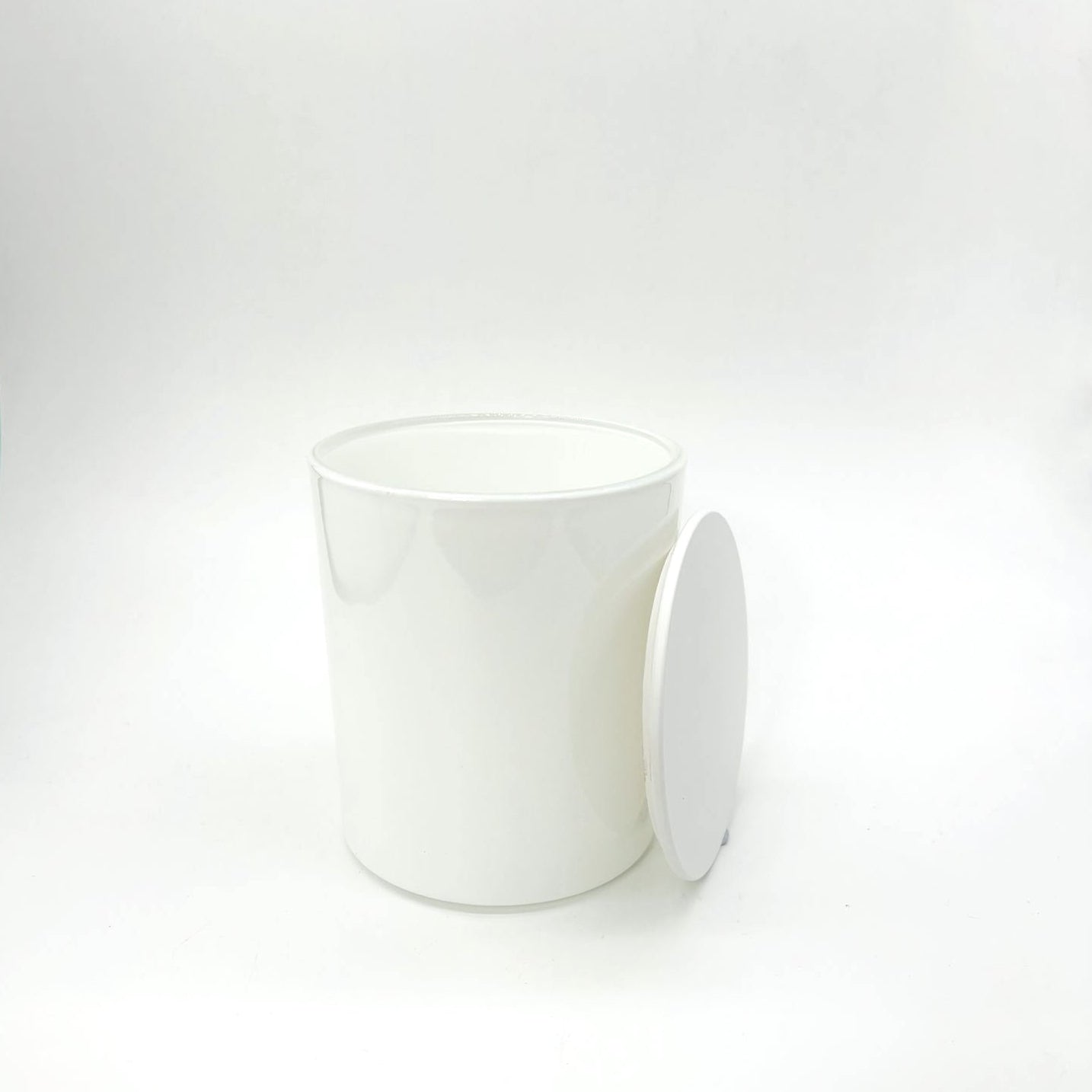 Medium Tumbler White Candle Glass Jar with Lid, Candle Supplies, Glassware Imports