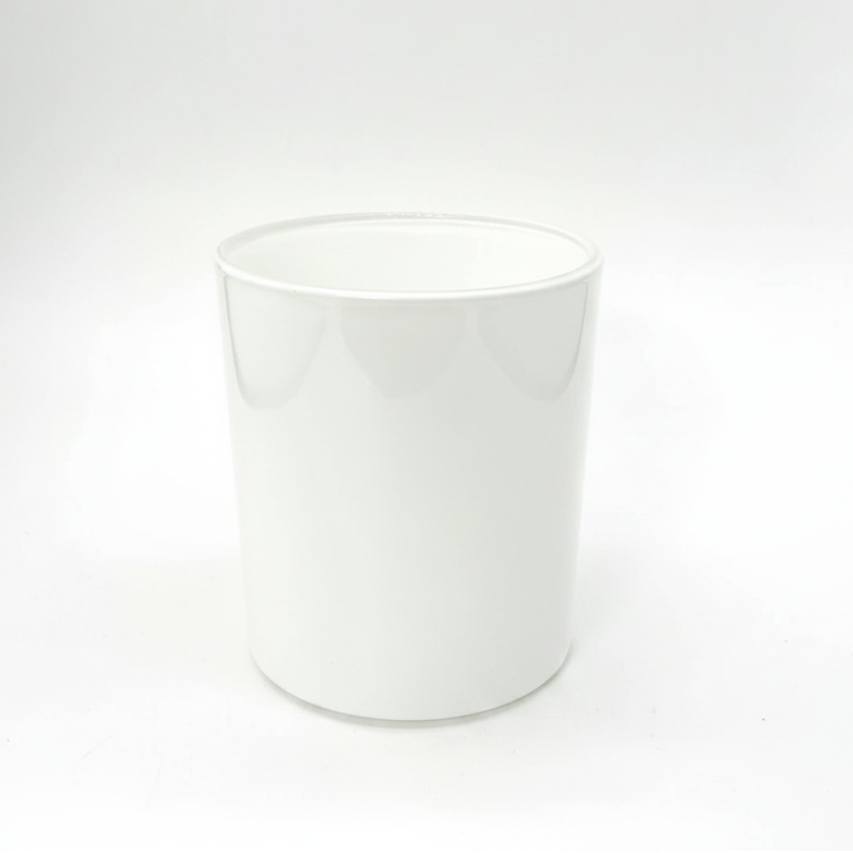 Medium Tumbler White Candle Glass Jar with Lid, Candle Supplies, Glassware Imports