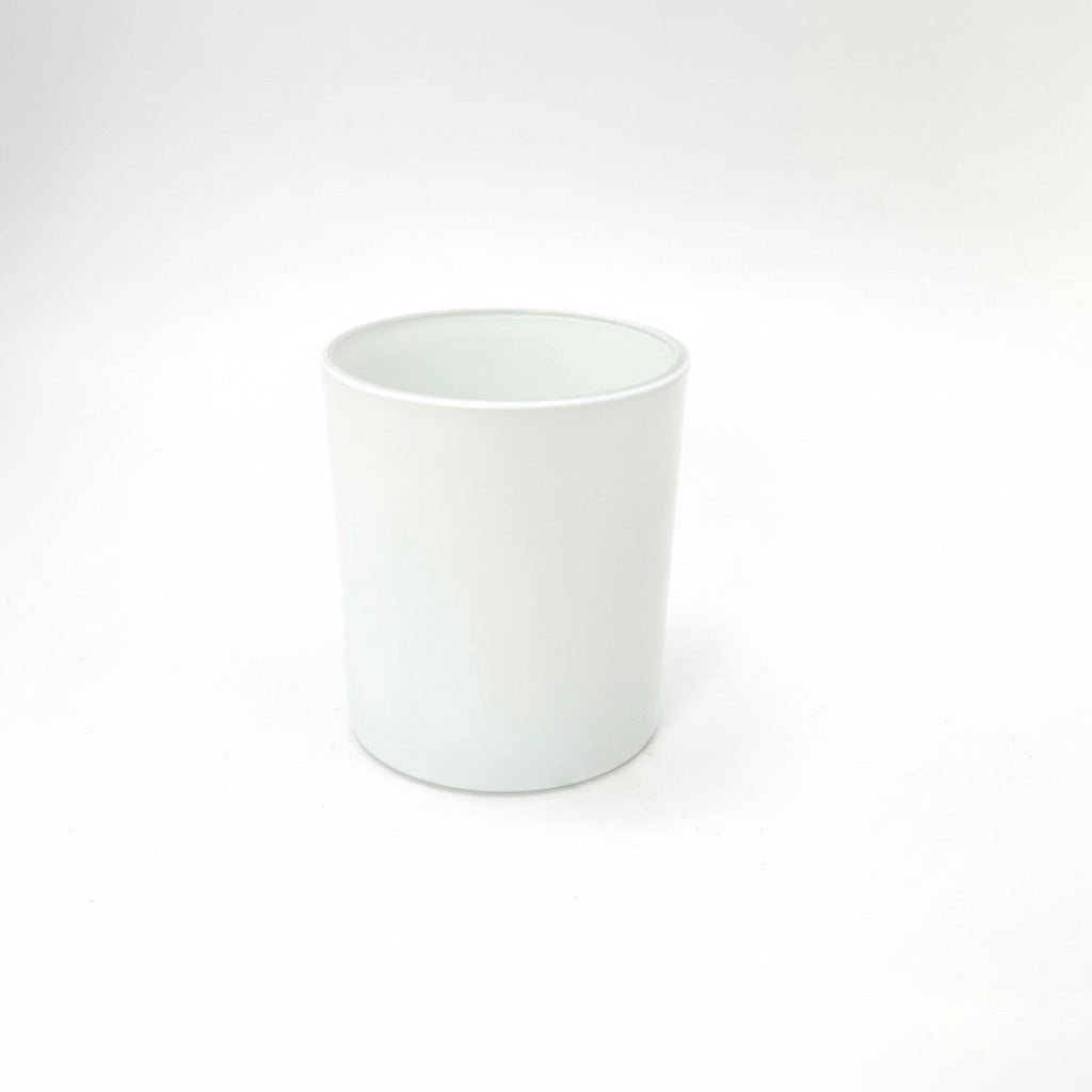Small Tumbler White Candle Glass Jar with Lid, Candle Supplies, Glassware Imports