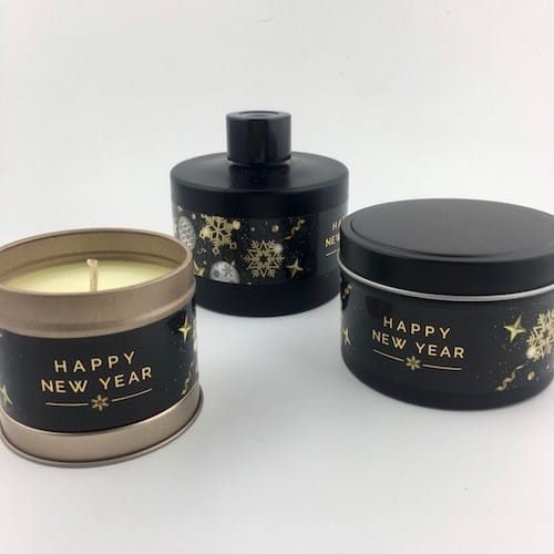Wrap Label - Xmas Black Gloss