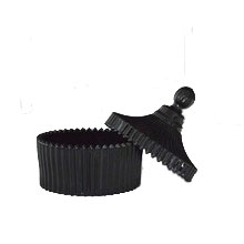 Ribbed Carousel Matt Black Glass Jar Large