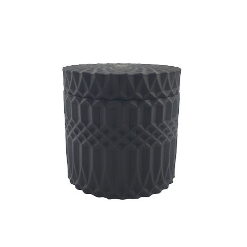 Mandala Glass Canister Large Matte Black