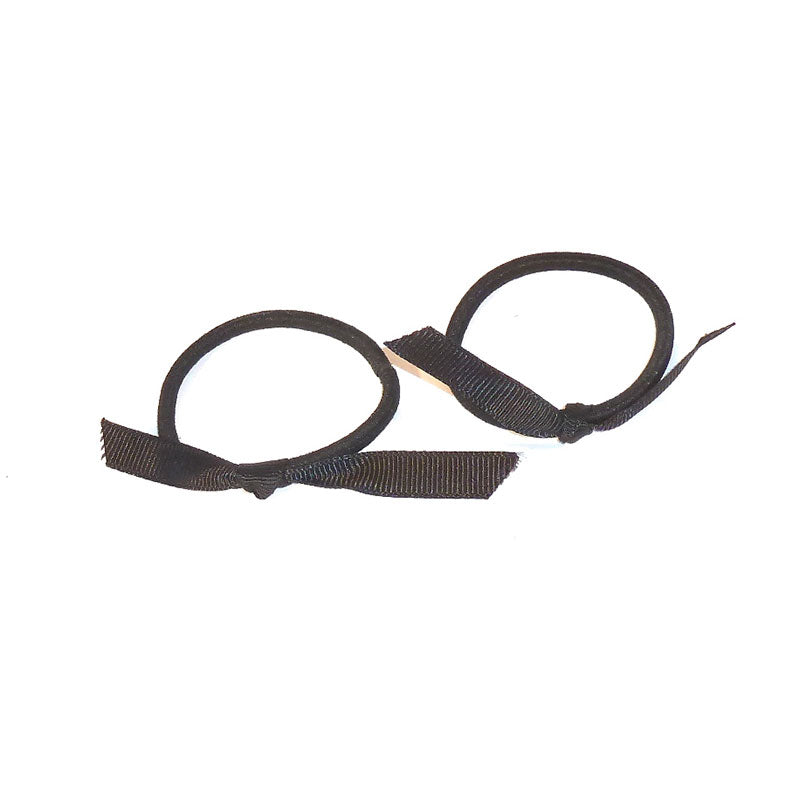 Black Ribbon Bow with Elastic Ring