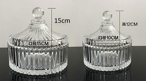 Ribbed Carousel Clear Glass Jar Large