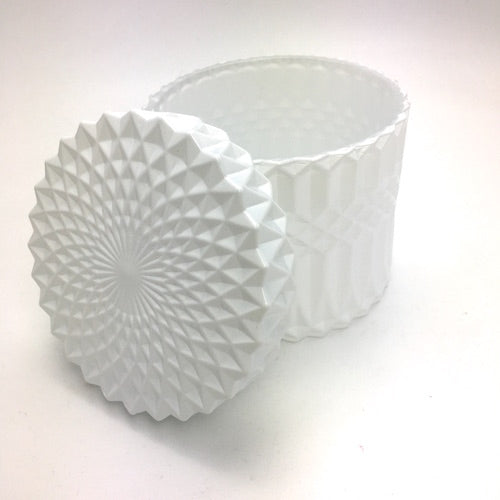 Mandala Glass Canister Large Gloss White