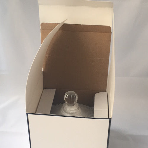 Ribbed Carousel White Glass Jar Medium