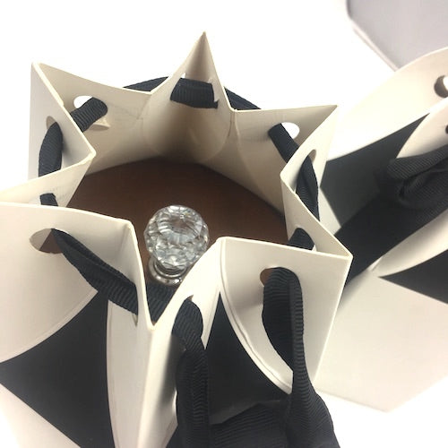 Gift Box - Large Hexagon Shape White & Black