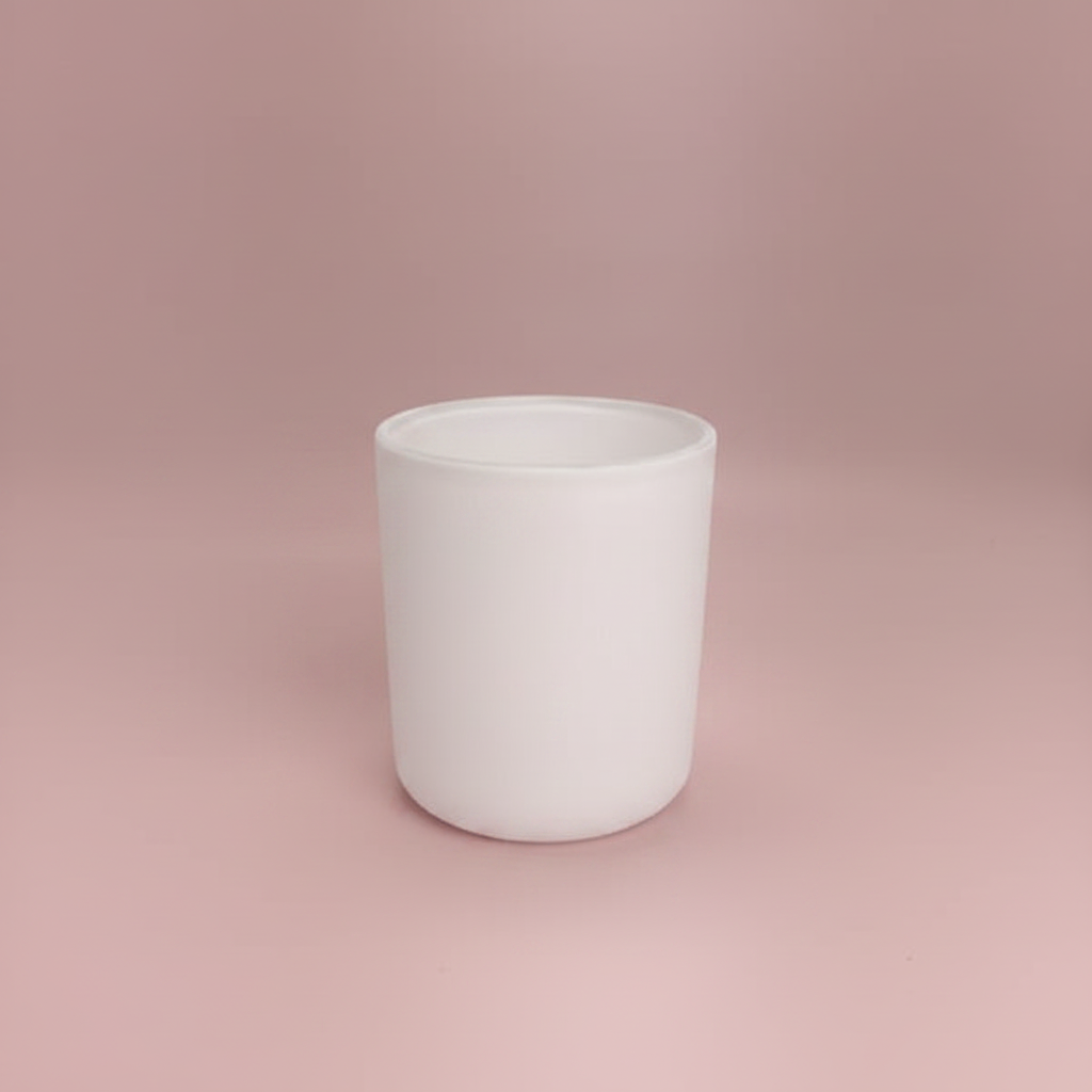 Medium White Candle Glass Jar with Lid, Candle Supplies, Glassware Imports