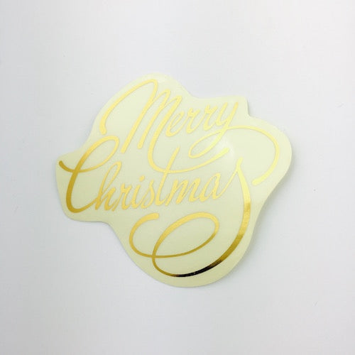 Merry Christmas Gold On Clear Label
