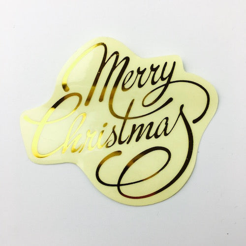 Merry Christmas Gold On Clear Label